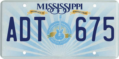 MS license plate ADT675