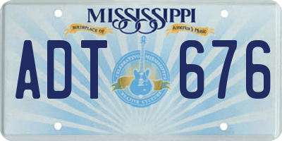 MS license plate ADT676