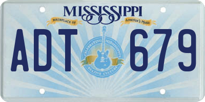 MS license plate ADT679