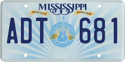 MS license plate ADT681