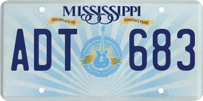 MS license plate ADT683
