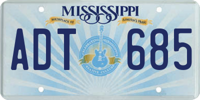 MS license plate ADT685