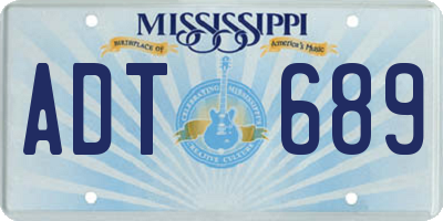 MS license plate ADT689