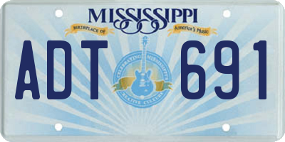 MS license plate ADT691