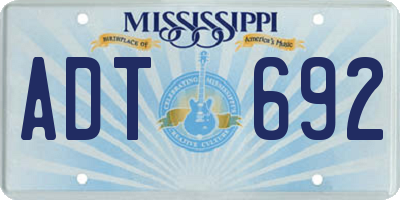 MS license plate ADT692