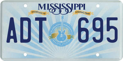 MS license plate ADT695