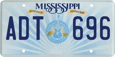 MS license plate ADT696