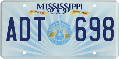 MS license plate ADT698