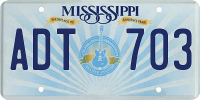 MS license plate ADT703