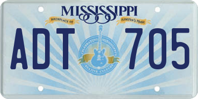 MS license plate ADT705