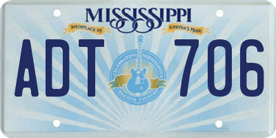 MS license plate ADT706
