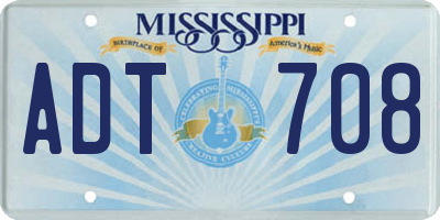 MS license plate ADT708