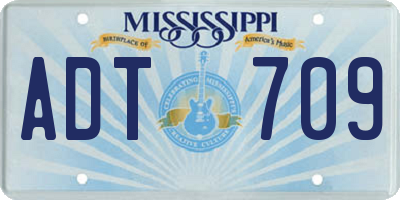 MS license plate ADT709