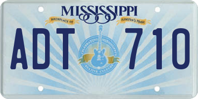 MS license plate ADT710