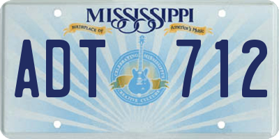 MS license plate ADT712