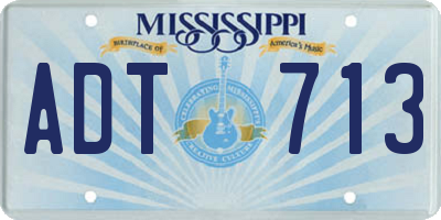 MS license plate ADT713