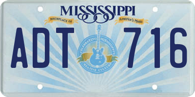 MS license plate ADT716