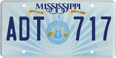 MS license plate ADT717
