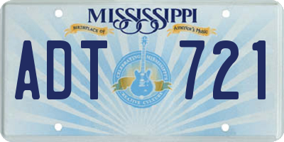 MS license plate ADT721