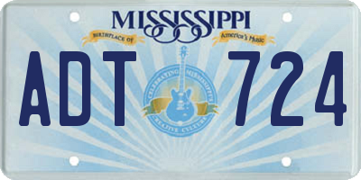 MS license plate ADT724