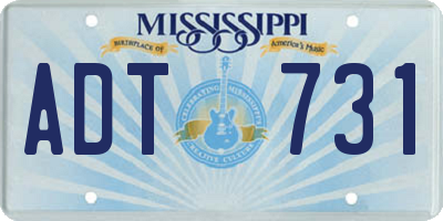 MS license plate ADT731