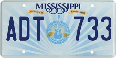 MS license plate ADT733