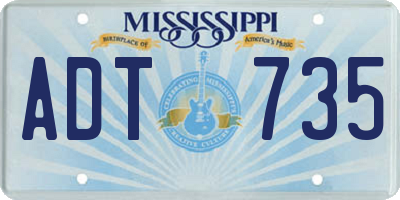 MS license plate ADT735