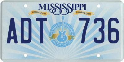 MS license plate ADT736