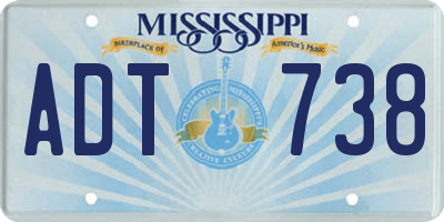 MS license plate ADT738