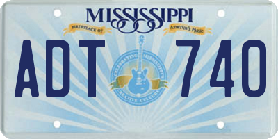 MS license plate ADT740