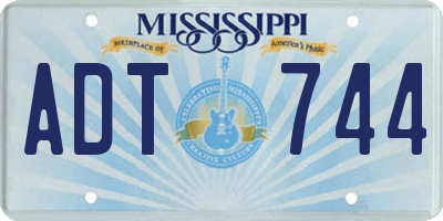 MS license plate ADT744