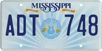 MS license plate ADT748