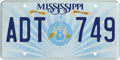 MS license plate ADT749