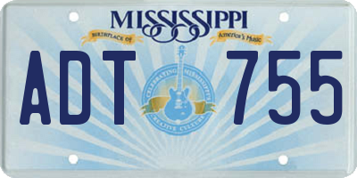 MS license plate ADT755