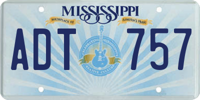 MS license plate ADT757
