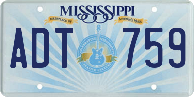 MS license plate ADT759