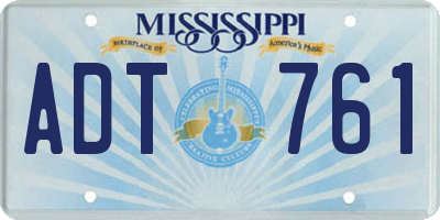 MS license plate ADT761