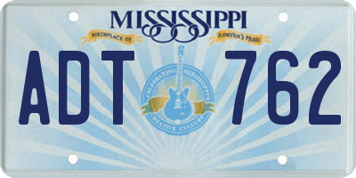 MS license plate ADT762