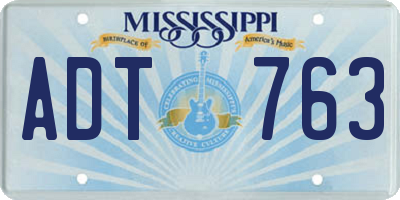MS license plate ADT763