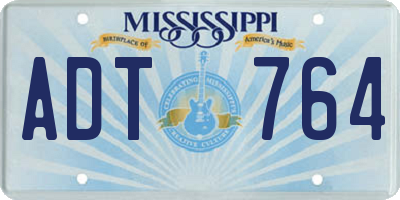 MS license plate ADT764
