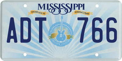 MS license plate ADT766