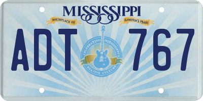 MS license plate ADT767