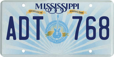 MS license plate ADT768