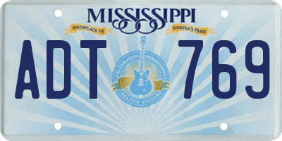 MS license plate ADT769
