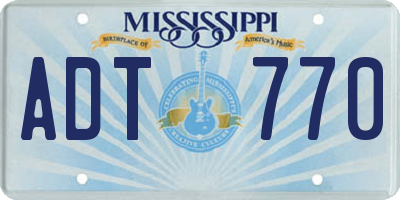 MS license plate ADT770