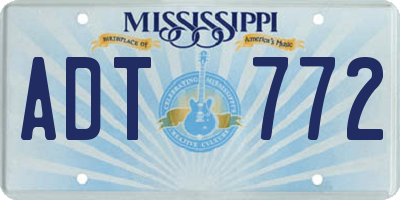 MS license plate ADT772