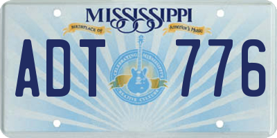MS license plate ADT776