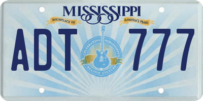 MS license plate ADT777