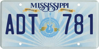 MS license plate ADT781
