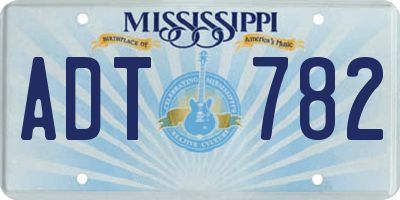 MS license plate ADT782